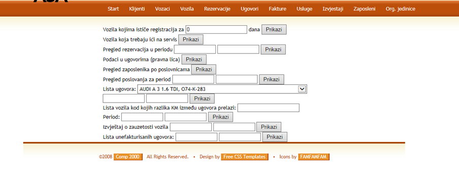 rent-a-car aplikacija